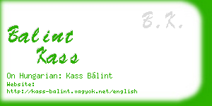balint kass business card